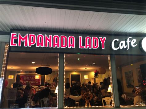 Empanada lady - Empanada Lady Cafe Reviews. 4 - 145 reviews. Write a review. January 2024. Spinach/Feta and cheeseburger empanadas were amazing! Clean and welcoming atmosphere. Cindy and Nelson are super friendly. Staff is hard working and eager to please. Loved it!!!! December 2023.